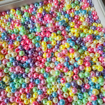 100 Grams Multi Color Beads For DIY Hair Accessories, Jewellery, Crafts Making (014)
