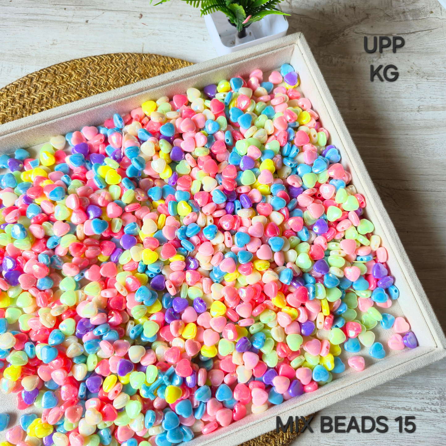 100 Grams Multi Color Beads For DIY Hair Accessories, Jewellery, Crafts Making (015)