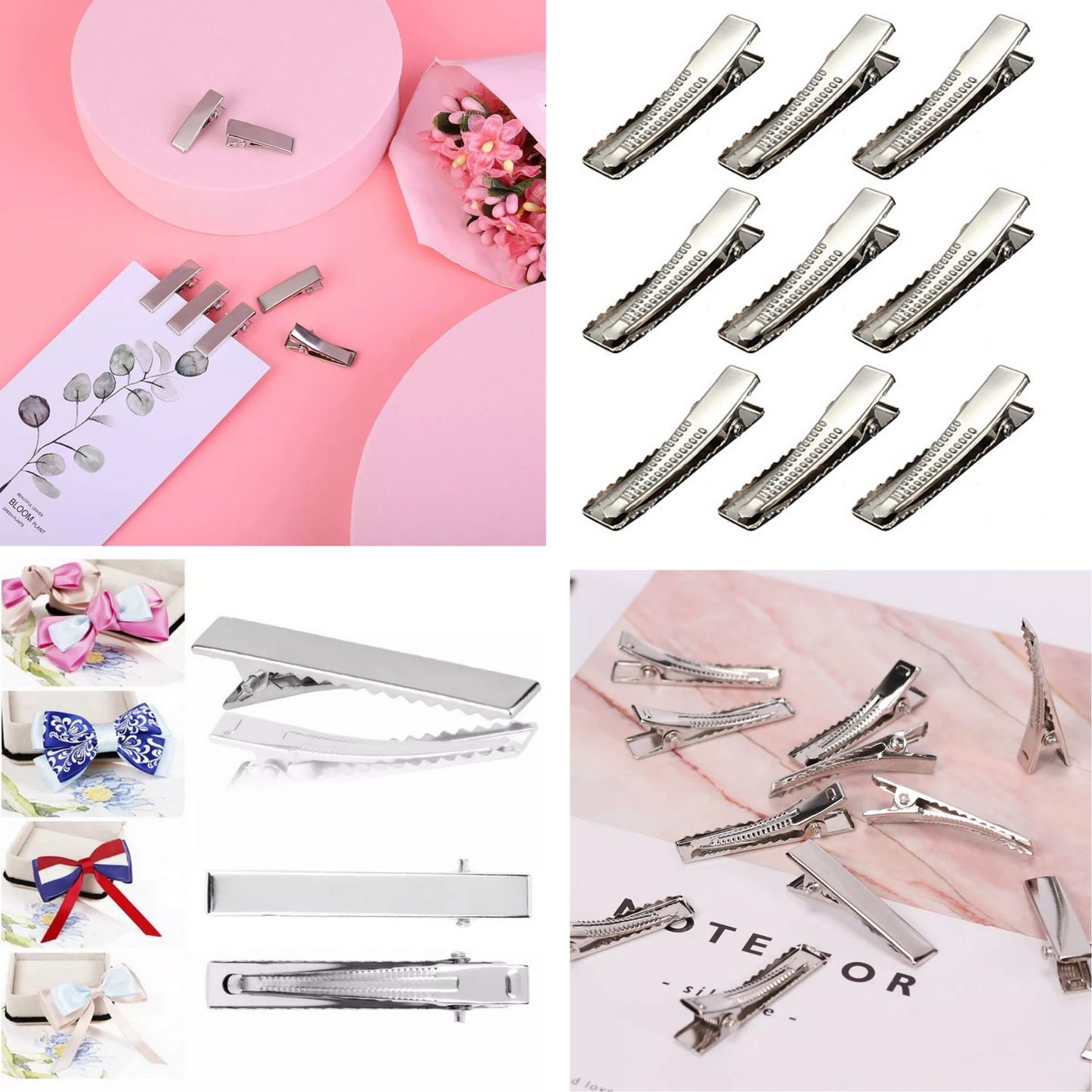 3cm (50pc) Silver Alligator Hair Clip – DIY Bow Making
