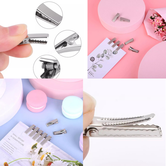 3cm (100pc) Silver Alligator Hair Clip – DIY Bow Making