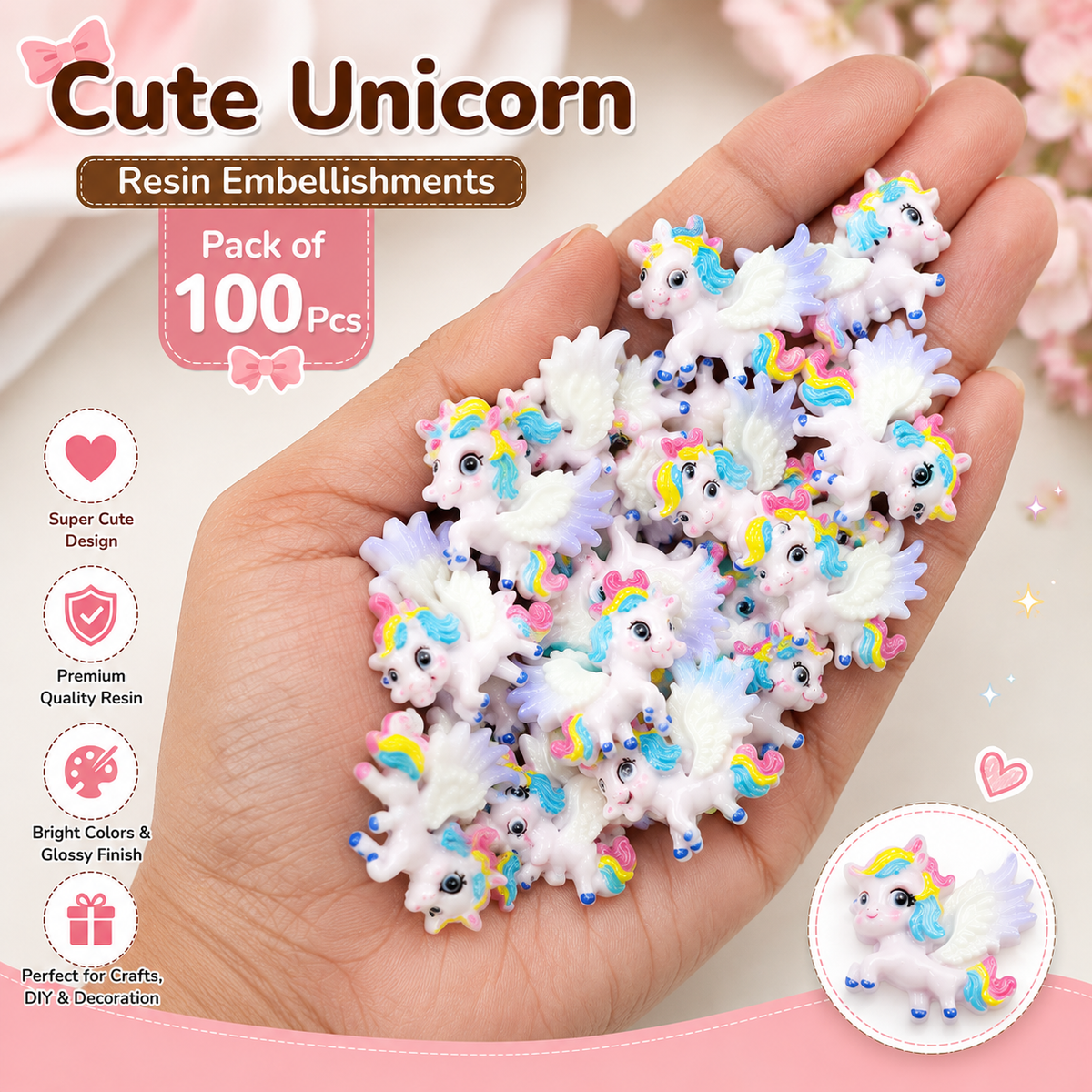 100pc Cartoon Character Beads for DIY Crafts, Accessories & Decoration (BEADS-03)