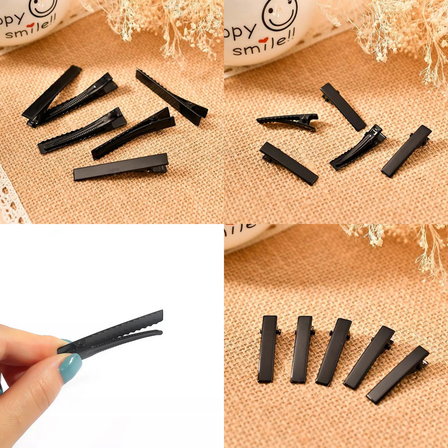 3cm (100pc) Black Alligator Hair Clip – DIY Bow Making