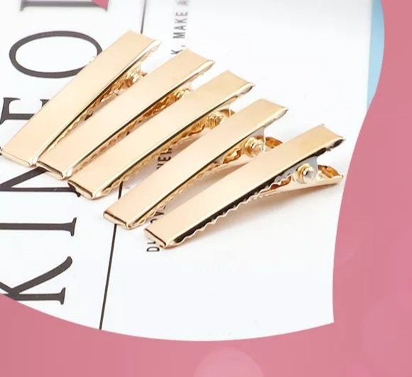 4.5cm (100pc) Golden Alligator Hair Clips - DIY Crafts Hair Accessories