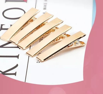 4.5cm (100pc) Golden Alligator Hair Clips - DIY Crafts Hair Accessories