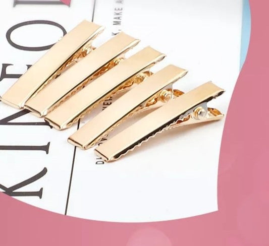 4.5cm (100pc) Golden Alligator Hair Clips - DIY Crafts Hair Accessories