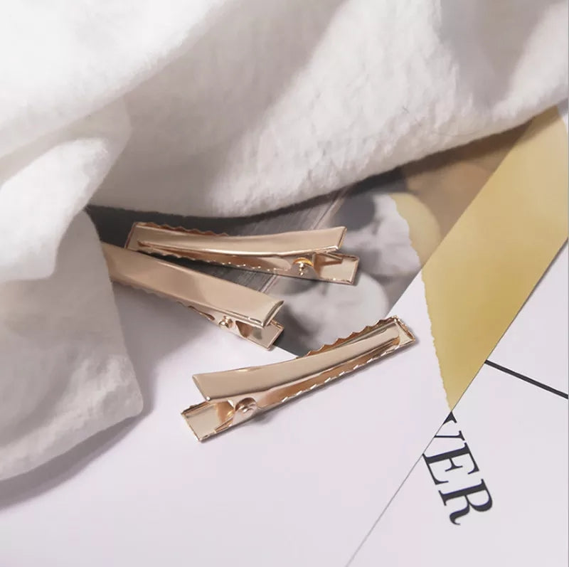 3cm (100pc) Gold Alligator Hair Clips – 3cm