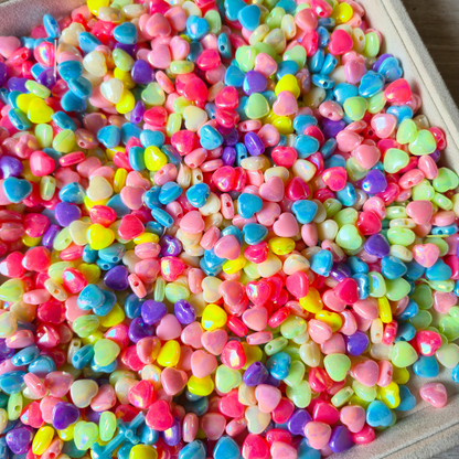 100 Grams Multi Color Beads For DIY Hair Accessories, Jewellery, Crafts Making (015)