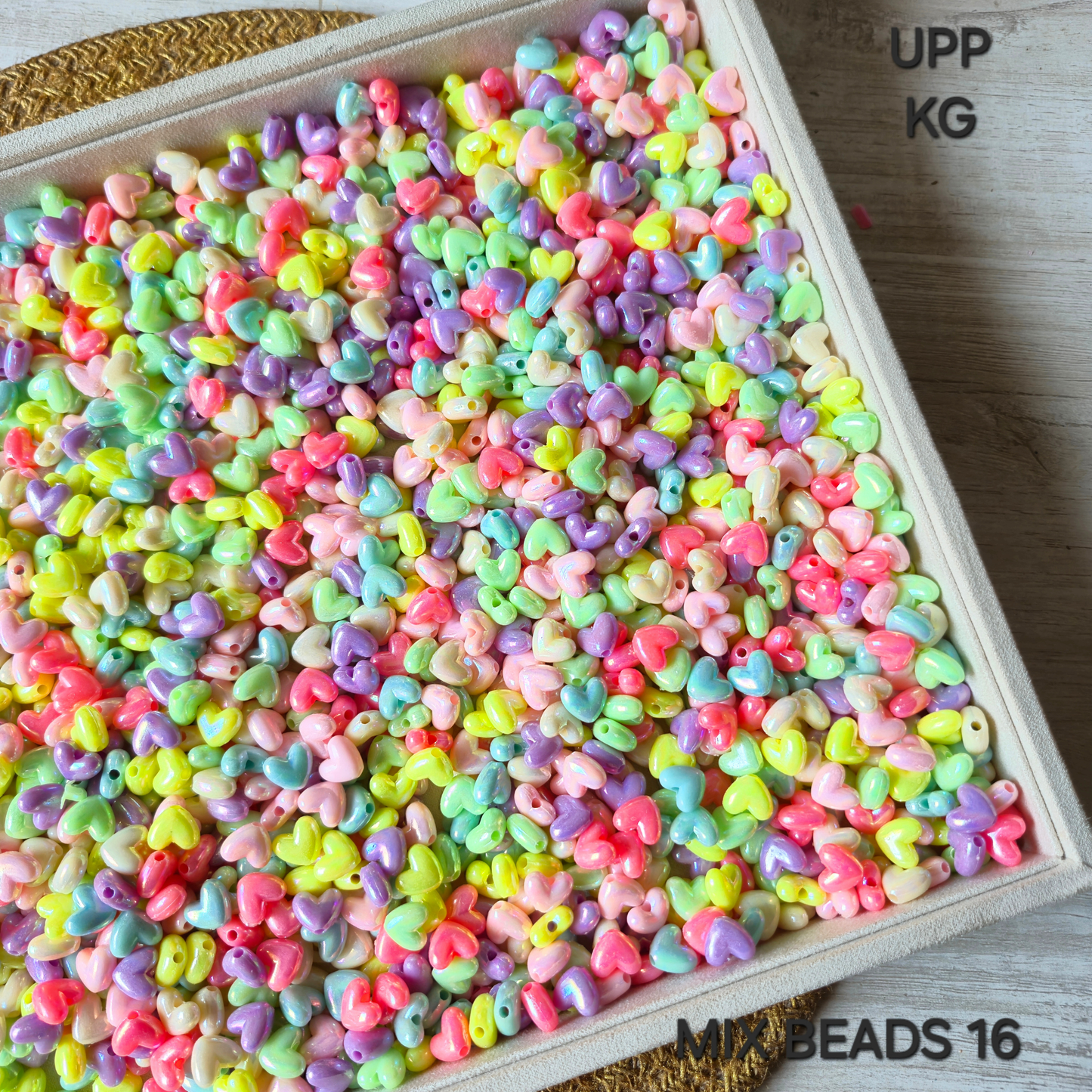 100 Grams Multi Color Beads For DIY Hair Accessories, Jewellery, Crafts Making (016)