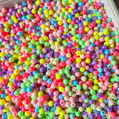 100 Grams Multi Color Beads For DIY Hair Accessories, Jewellery, Crafts Making (017)