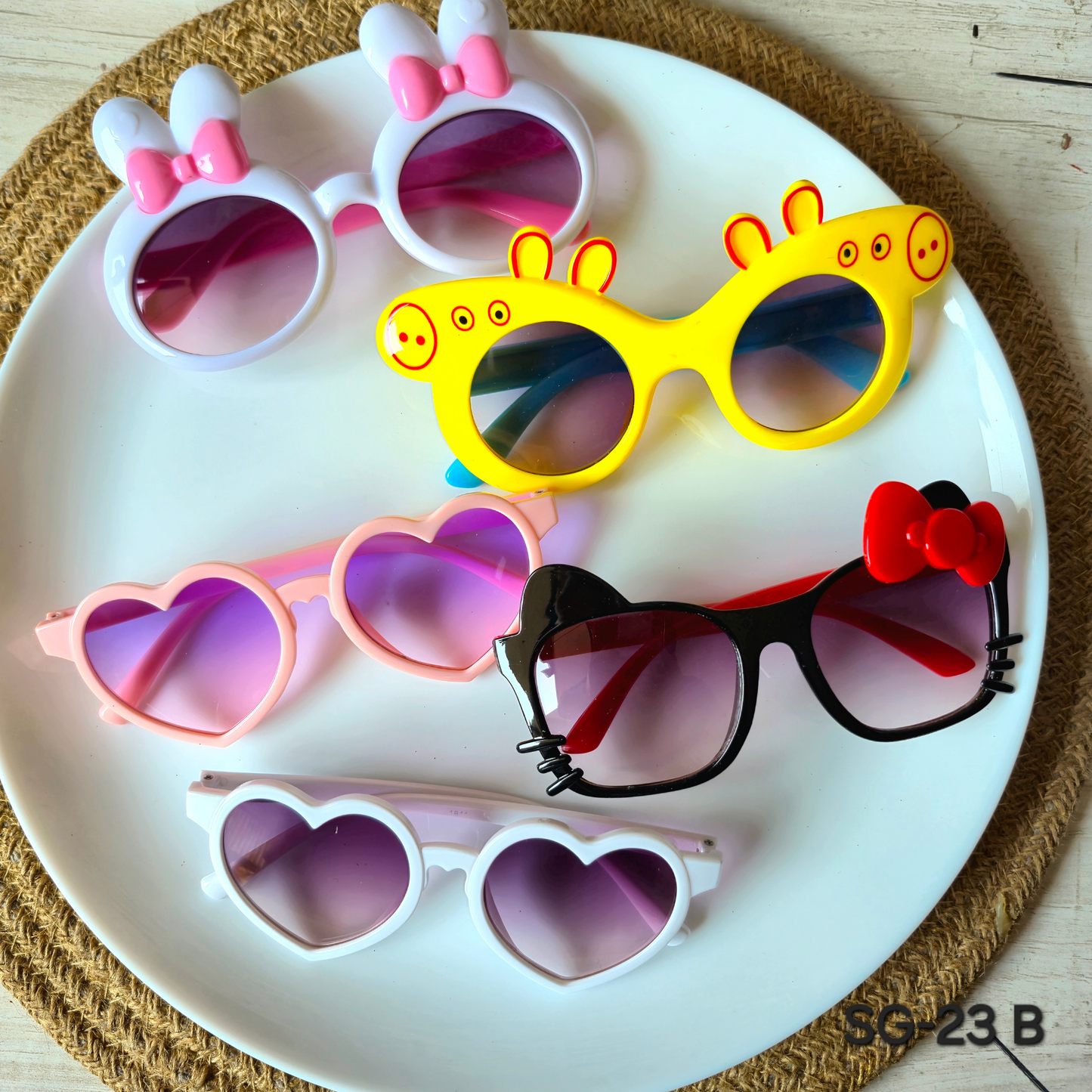 Pack of 5pcs Kids Colorful Sunglasses – DIY Craft Accessories & Party Favors SG-23