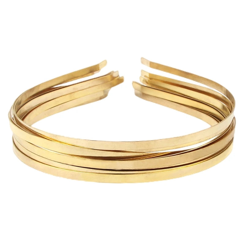 50pc Gold Metal Hair Band Base For Making Hair Accessories Hair Bands, Headbands