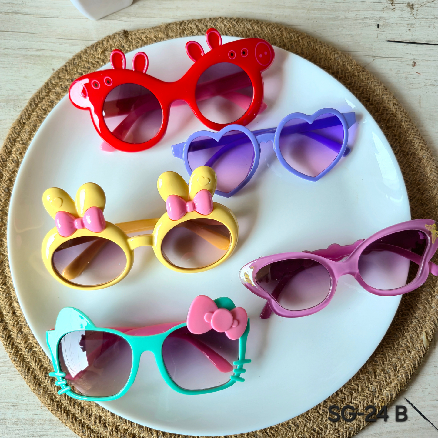 Pack of 5pcs Kids Colorful Sunglasses – DIY Craft Accessories & Party Favors SG-24