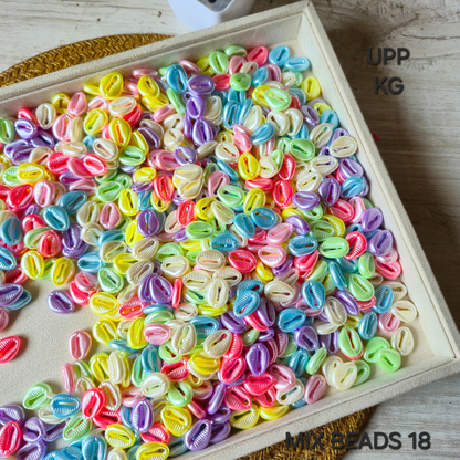 100 Grams Multi Color Beads For DIY Hair Accessories, Jewellery, Crafts Making (018)