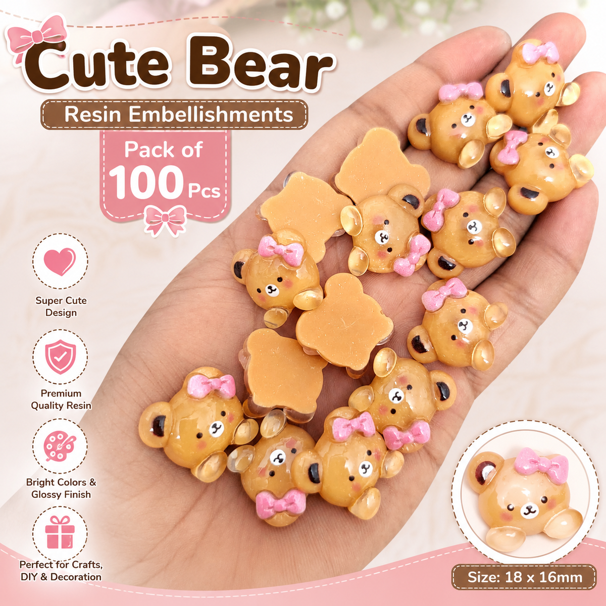100pc Cartoon Character Beads for DIY Crafts, Accessories & Decoration (BEADS-04)