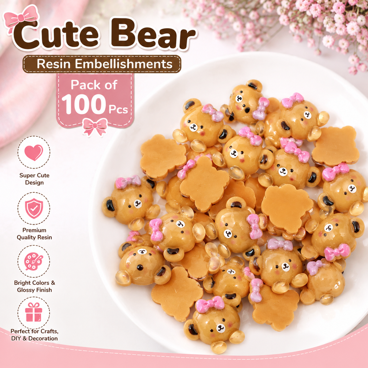 100pc Cartoon Character Beads for DIY Crafts, Accessories & Decoration (BEADS-04)