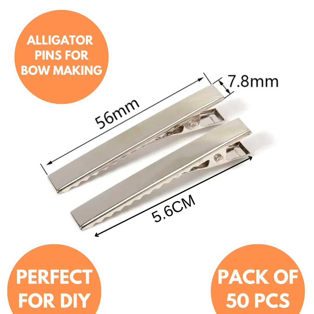 7.5cm (100pc) Silver Alligator Hair Clip - DIY Hair Clips