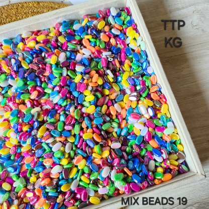 100 Grams Multi Color Beads For DIY Hair Accessories, Jewellery, Crafts Making (019)