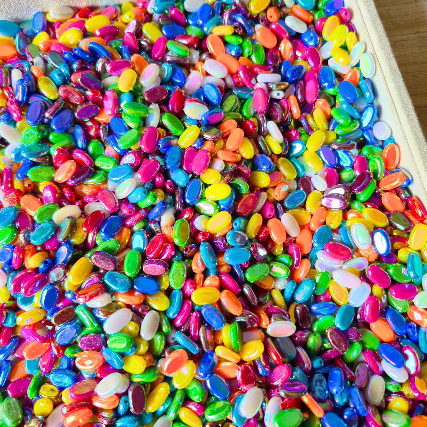 100 Grams Multi Color Beads For DIY Hair Accessories, Jewellery, Crafts Making (019)