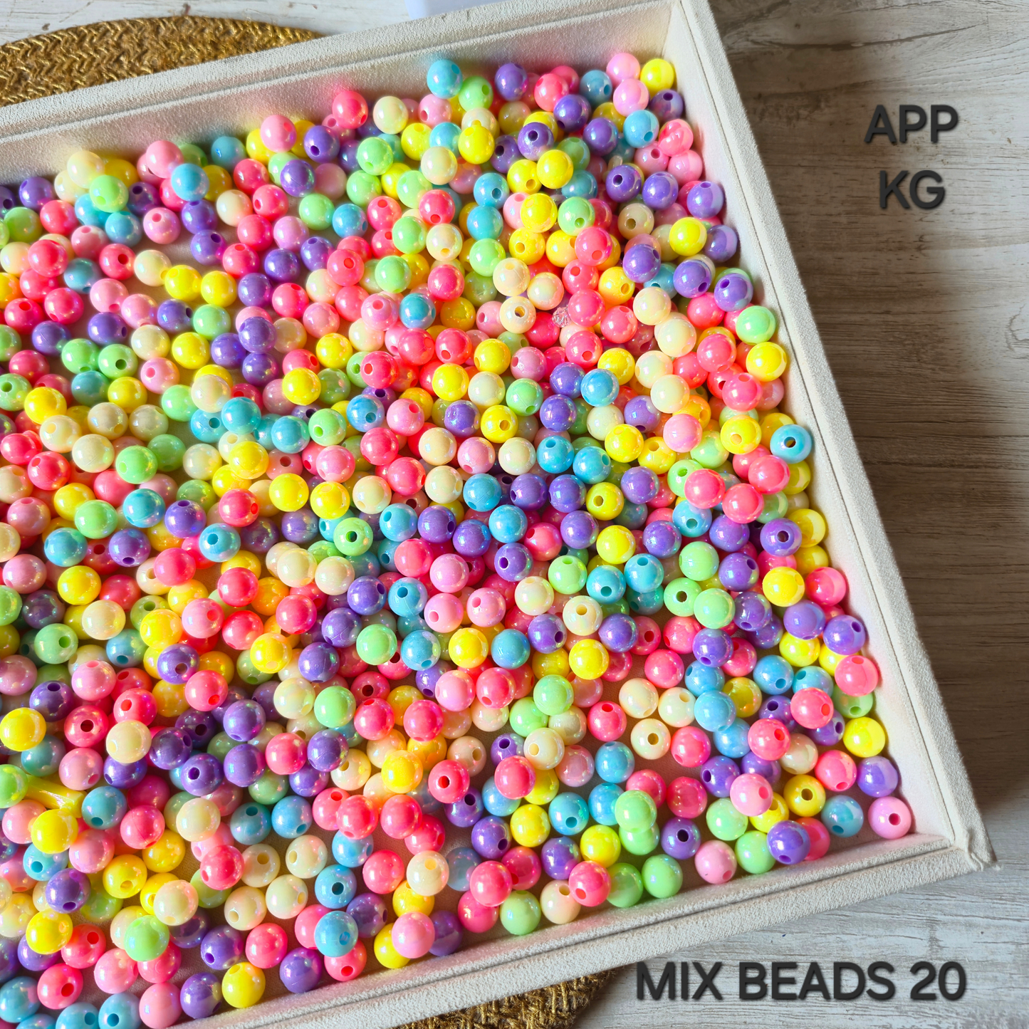 100 Grams Multi Color Beads For DIY Hair Accessories, Jewellery, Crafts Making (020)