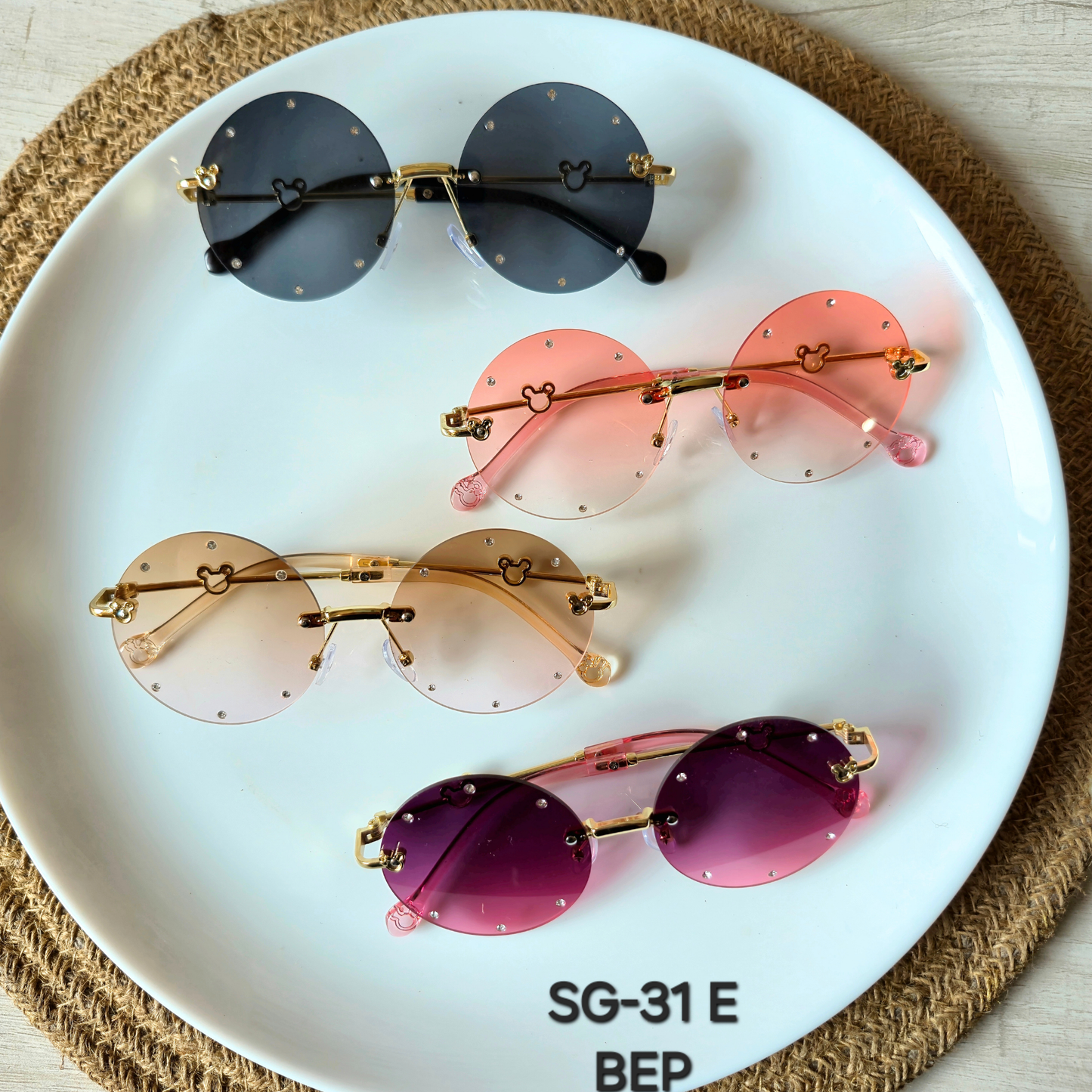 Pack of 4pcs Kids Colorful Sunglasses – DIY Craft Accessories & Party Favors SG-31