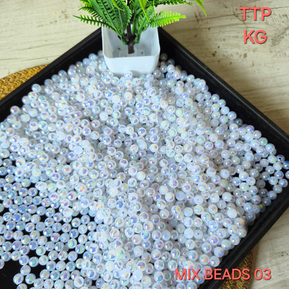 100 Grams Multi Color Beads For DIY Hair Accessories, Jewellery, Crafts Making (003)