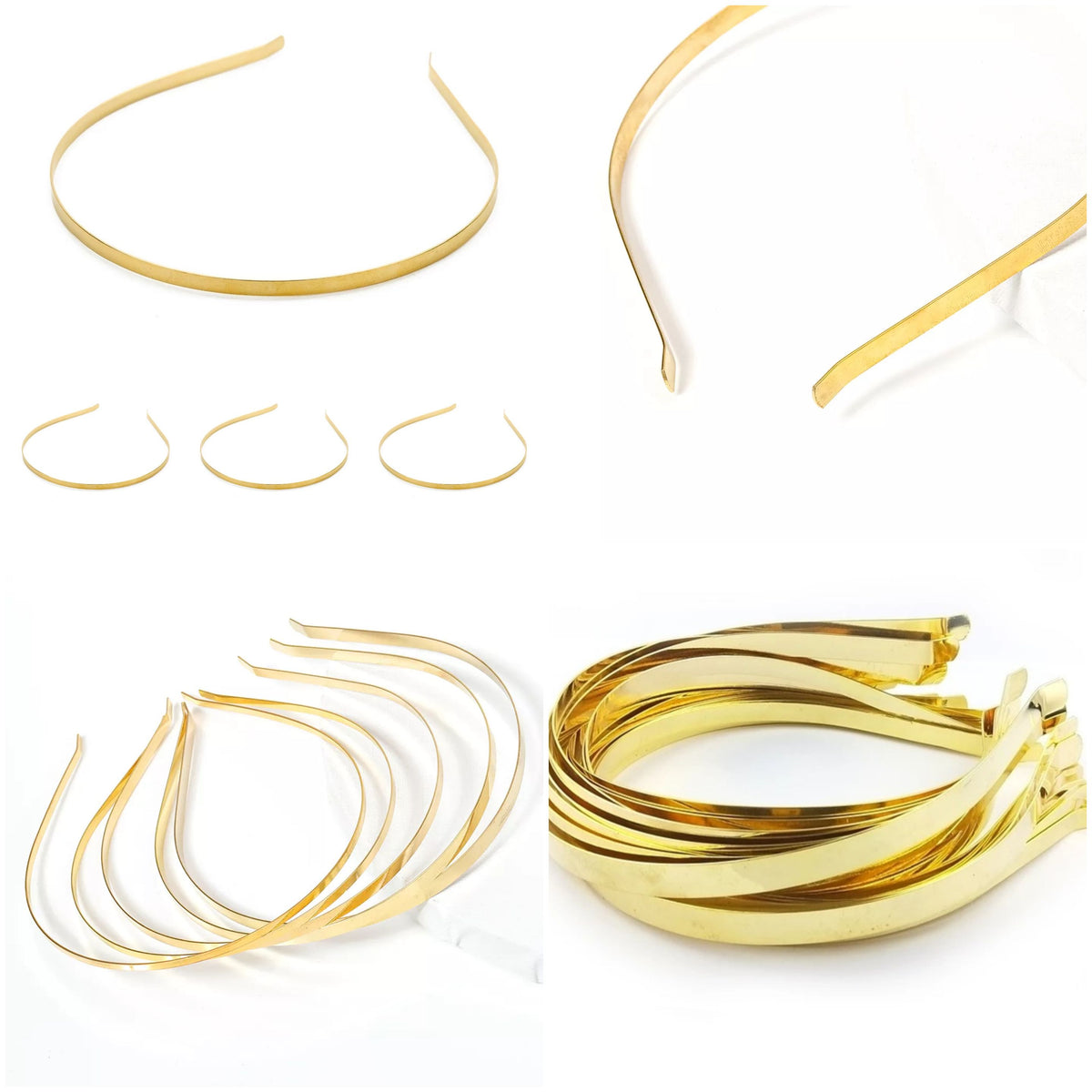 Pack of 30pc Metal Golden Color Hair Bands (7mm Width)