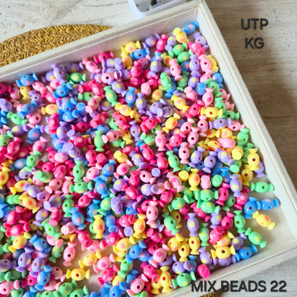 100 Grams Multi Color Beads For DIY Hair Accessories, Jewellery, Crafts Making (022)