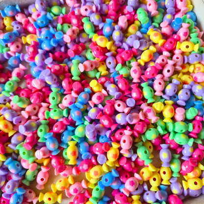 100 Grams Multi Color Beads For DIY Hair Accessories, Jewellery, Crafts Making (022)