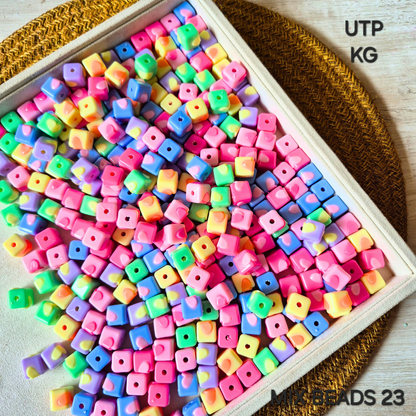 100 Grams Multi Color Beads For DIY Hair Accessories, Jewellery, Crafts Making (023)