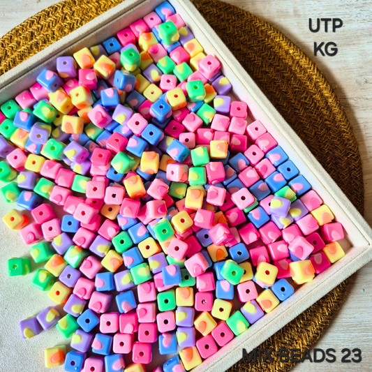 100 Grams Multi Color Beads For DIY Hair Accessories, Jewellery, Crafts Making (023)