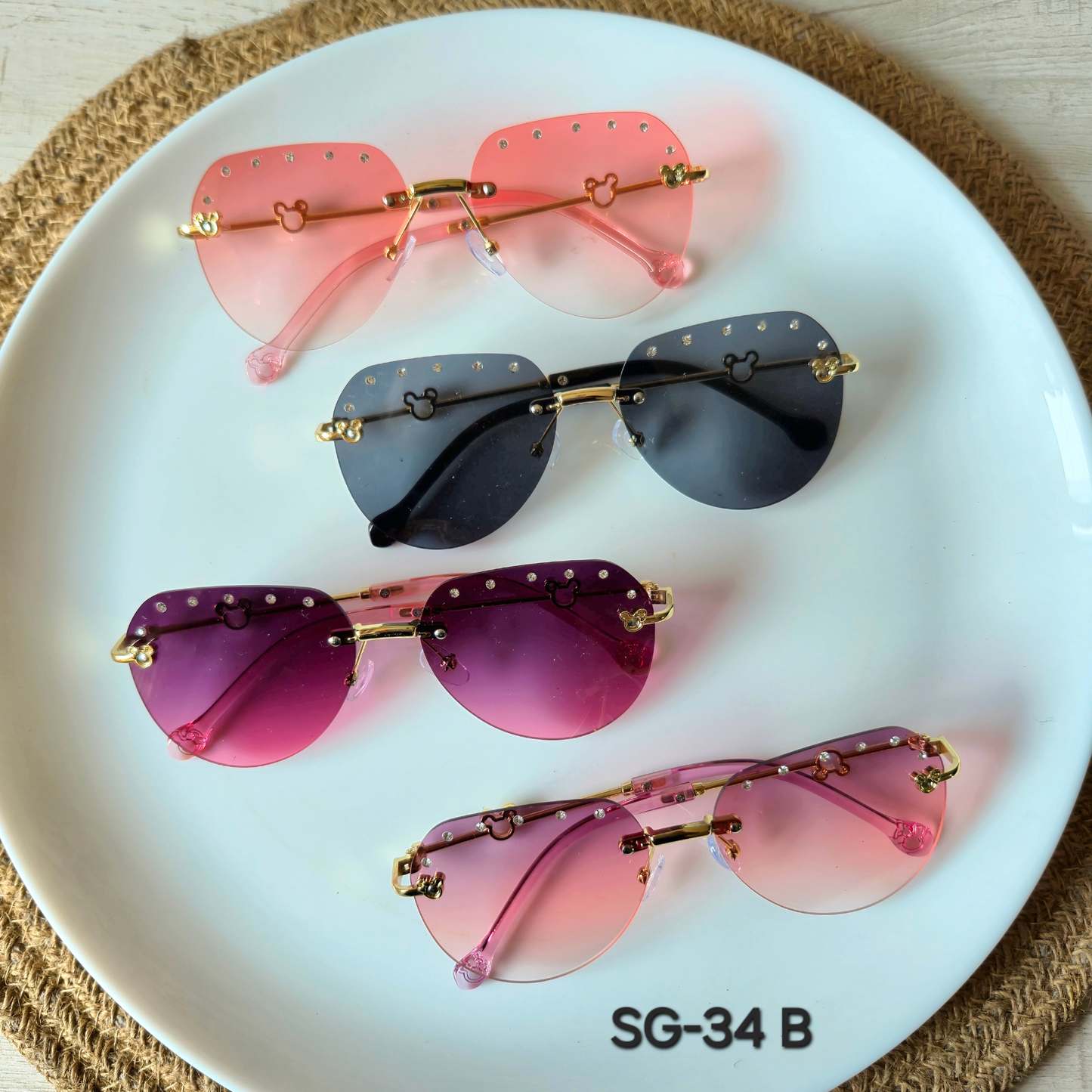 Pack of 4pcs Kids Colorful Sunglasses – DIY Craft Accessories & Party Favors SG-34