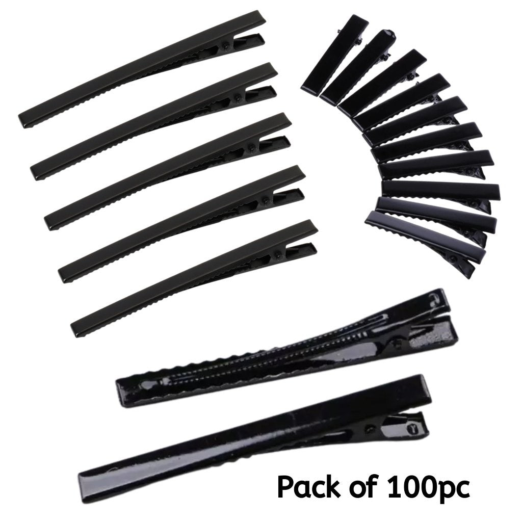 Pack Of 100pc 6.5cm Black Alligator Clips for Hair Bows