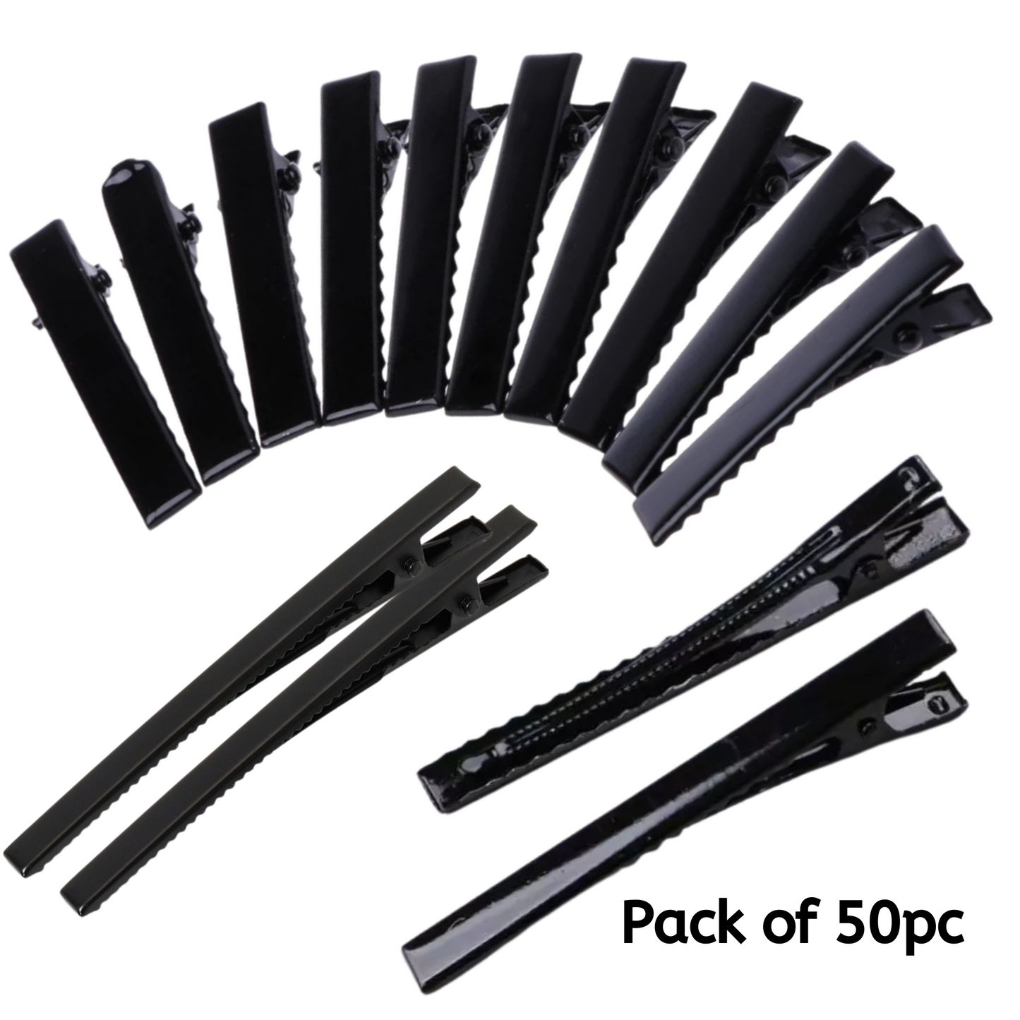 7.5cm (50pc) Black Alligator Hair Clip - DIY Hair Clips