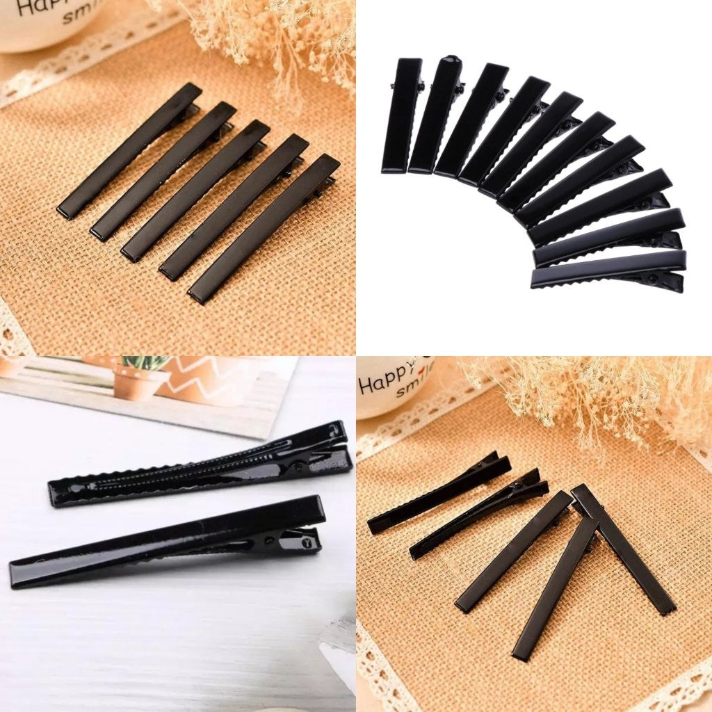 Pack Of 100pc 6.5cm Black Alligator Clips for Hair Bows