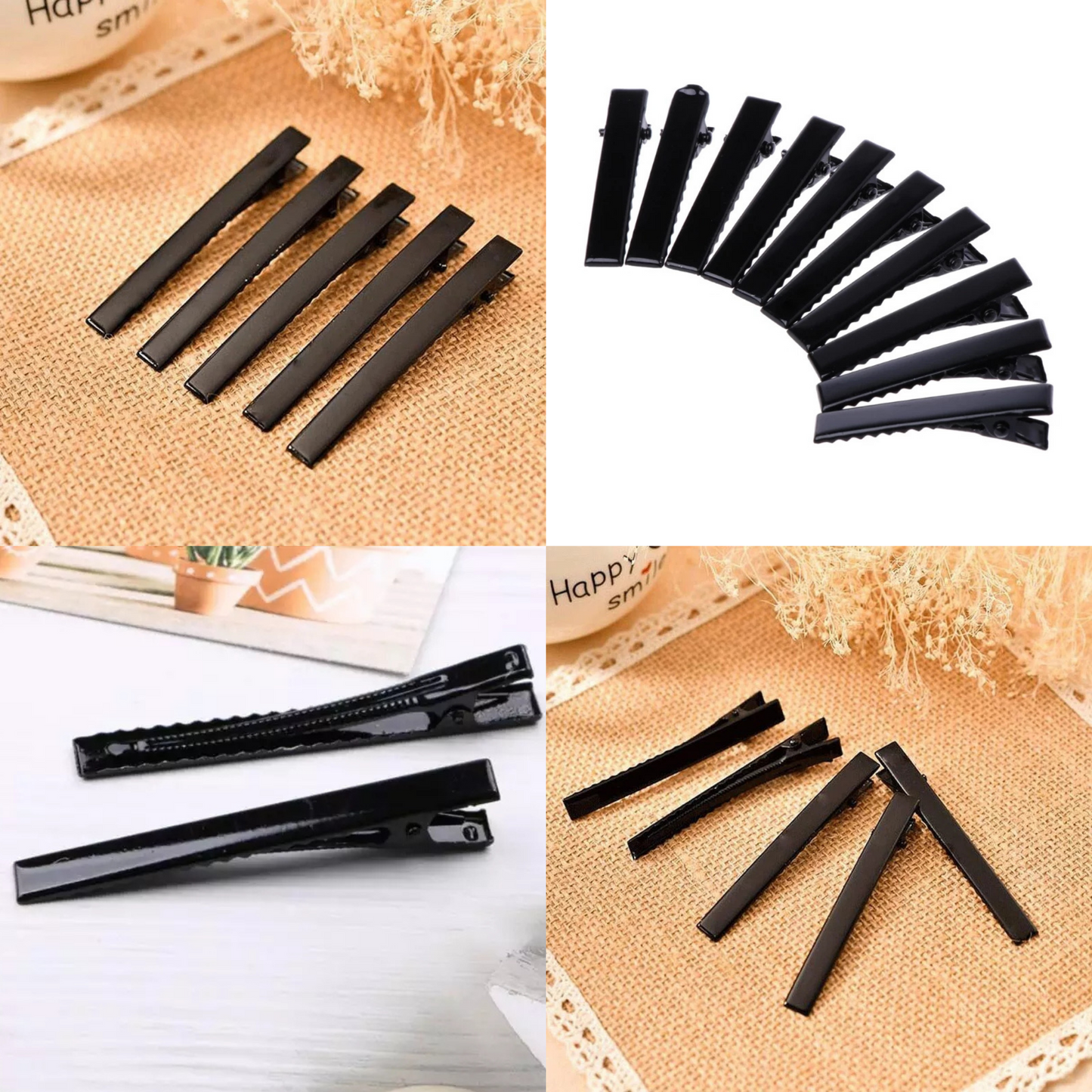 7.5cm (50pc) Black Alligator Hair Clip - DIY Hair Clips
