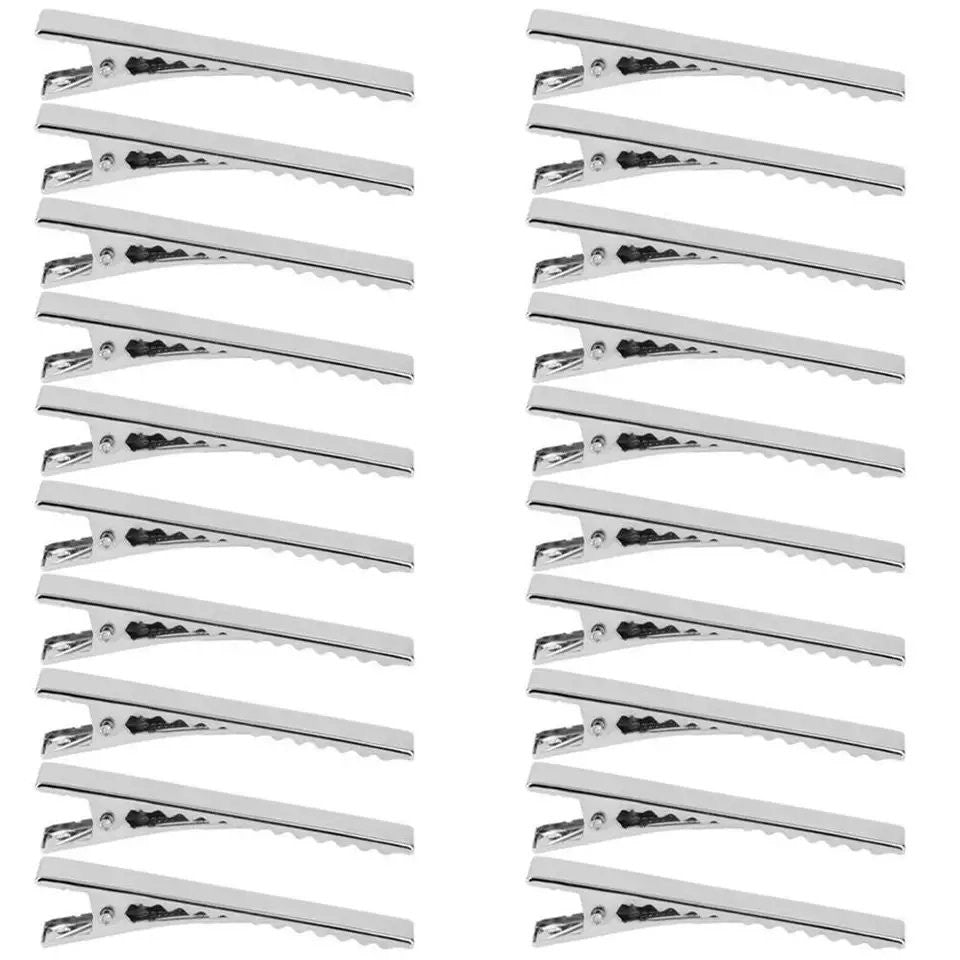 Pack Of 100pc 7.5cm Silver Alligator Clips for Hair Bows