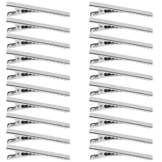 Pack Of 100pc 7.5cm Silver Alligator Clips for Hair Bows