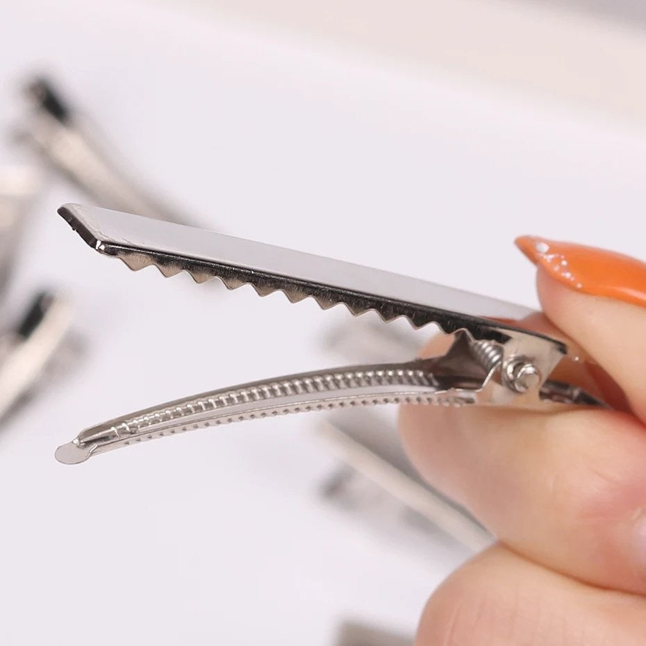 5.5cm (50pc) Silver Alligator Hair Clips - DIY Crafts Hair Accessories