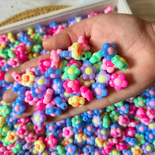 100 Grams Multi Color Beads For DIY Hair Accessories, Jewellery, Crafts Making (025)