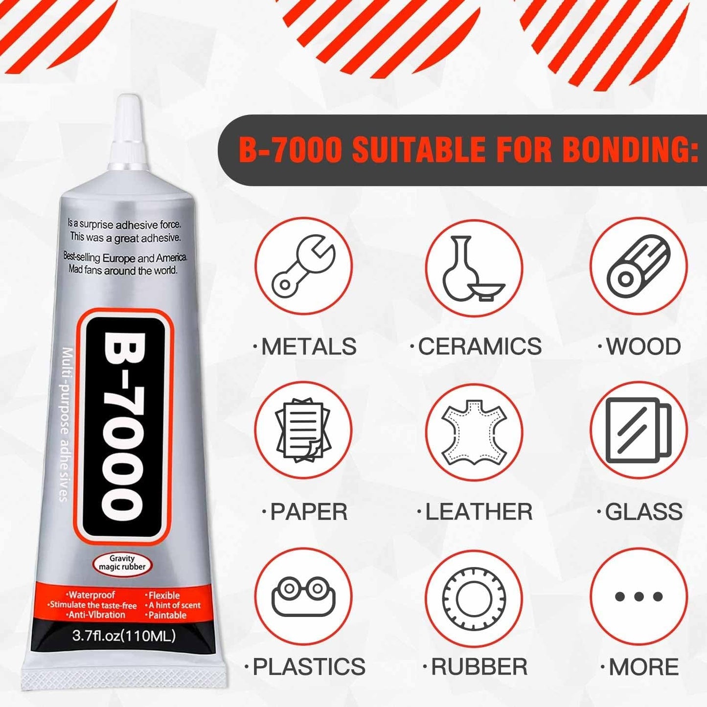 Multi-Purpose 110ml B-7000 Glue Transparent Adhesive For Making DIY Jewelery, Hair Accessories, Crafts