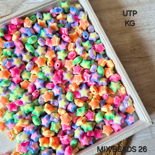 100 Grams Multi Color Beads For DIY Hair Accessories, Jewellery, Crafts Making (026)