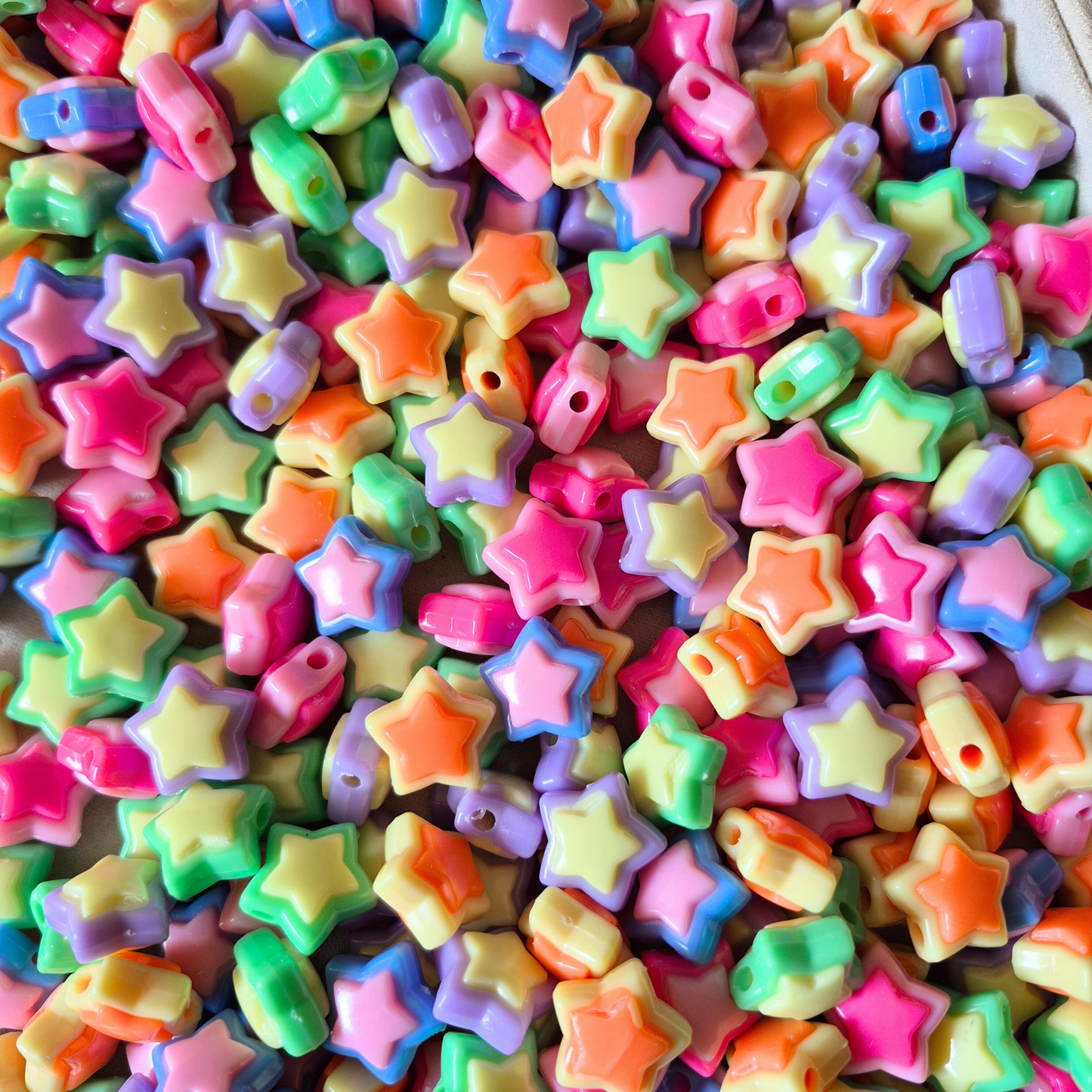 100 Grams Multi Color Beads For DIY Hair Accessories, Jewellery, Crafts Making (026)