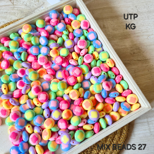 100 Grams Multi Color Beads For DIY Hair Accessories, Jewellery, Crafts Making (027)