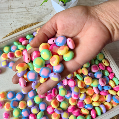 100 Grams Multi Color Beads For DIY Hair Accessories, Jewellery, Crafts Making (027)