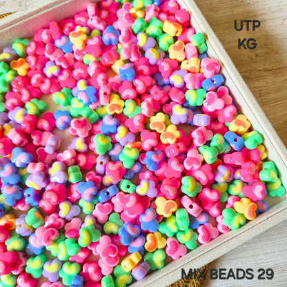 100 Grams Multi Color Beads For DIY Hair Accessories, Jewellery, Crafts Making (029)