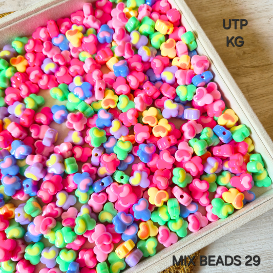 100 Grams Multi Color Beads For DIY Hair Accessories, Jewellery, Crafts Making (029)