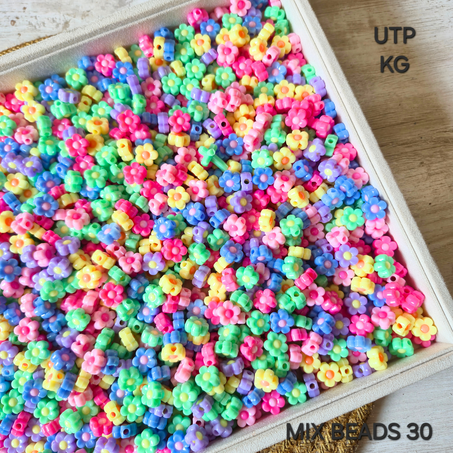 100 Grams Multi Color Beads For DIY Hair Accessories, Jewellery, Crafts Making (030)