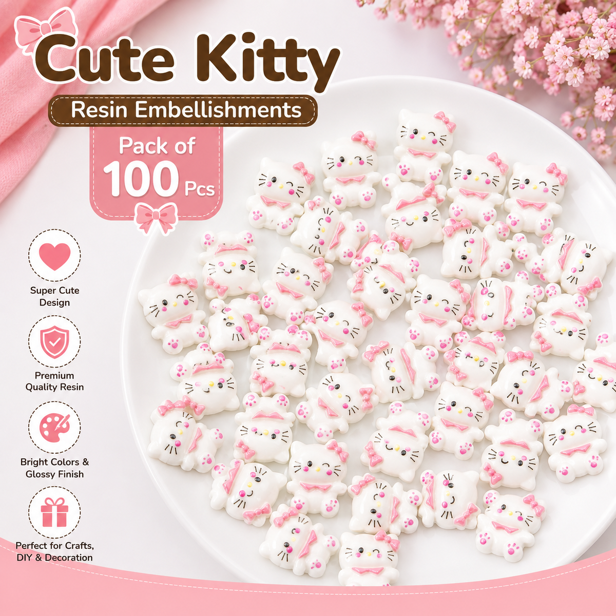 100pc Cartoon Character Beads for DIY Crafts, Accessories & Decoration (BEADS-08)