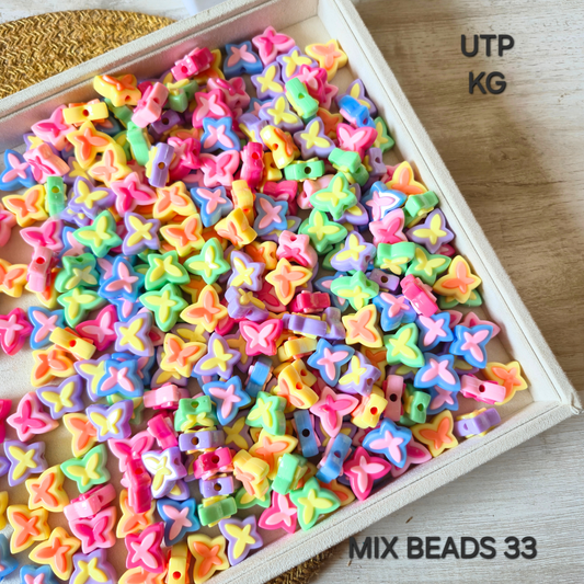 100 Grams Multi Color Beads For DIY Hair Accessories, Jewellery, Crafts Making (033)
