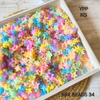 100 Grams Multi Color Beads For DIY Hair Accessories, Jewellery, Crafts Making (034)